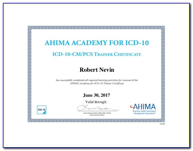Ahima Icd 10 Certification