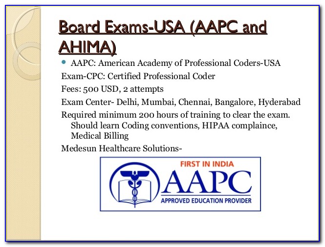 Ahima National Coding Certification Examination