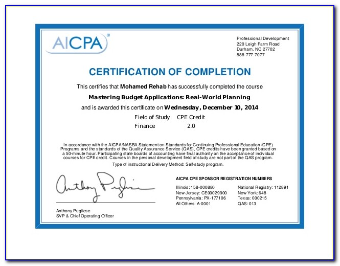 Aicpa Ifrs Certificate