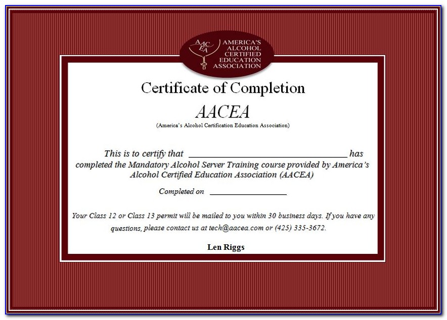 Allergen Certificate Illinois