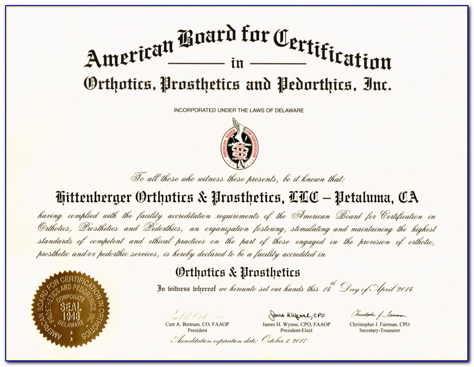 American Board Certification Prosthetics