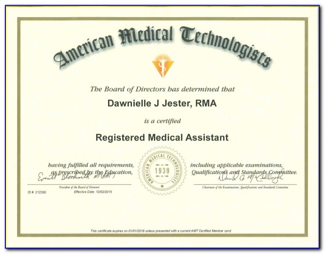 Amt Rma Certification Verification