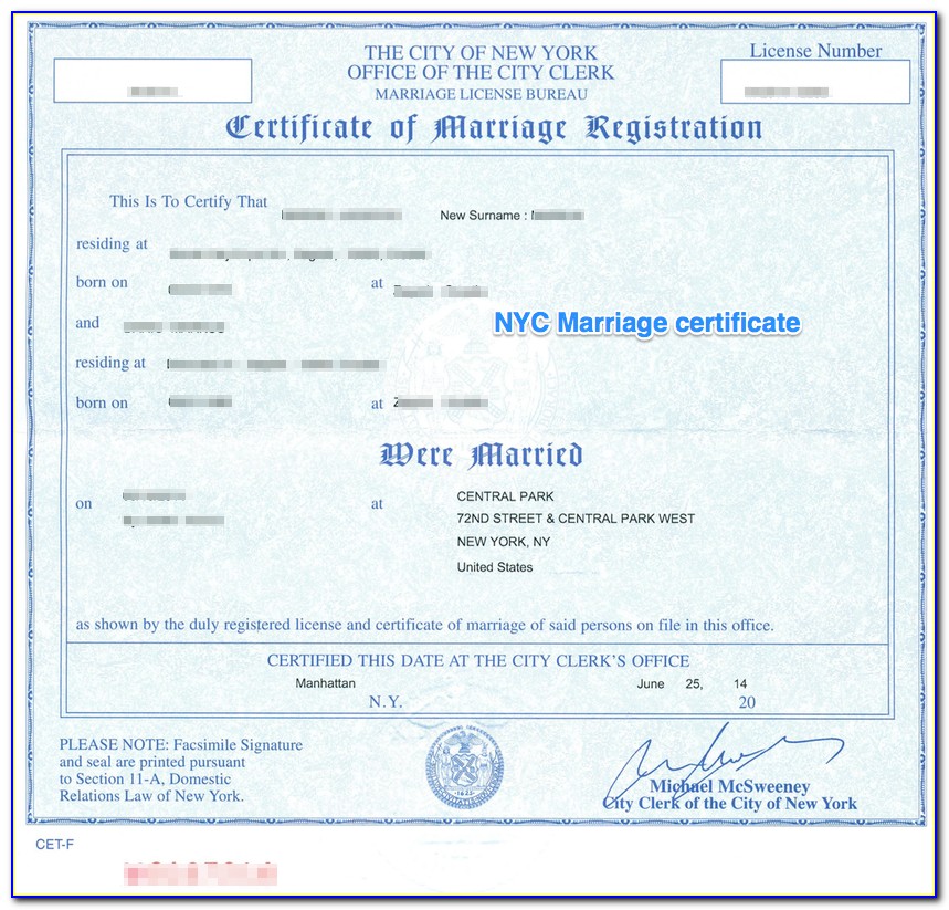 Apostille Marriage Certificate New York