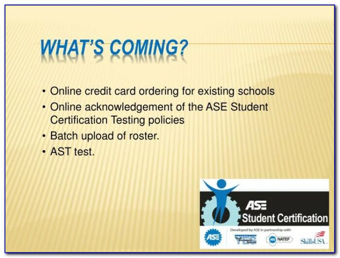Ase Certification Online Classes