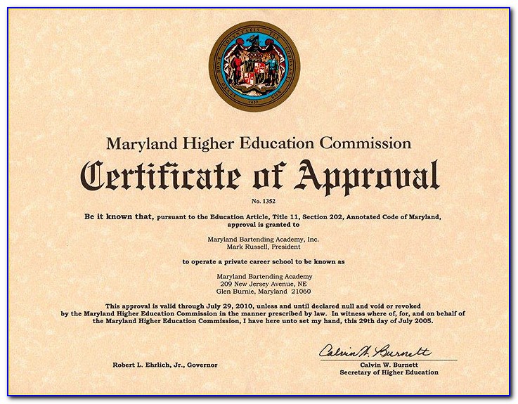 Bartender Certification Maryland