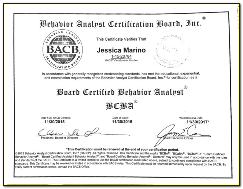Bcba Certification Online Florida