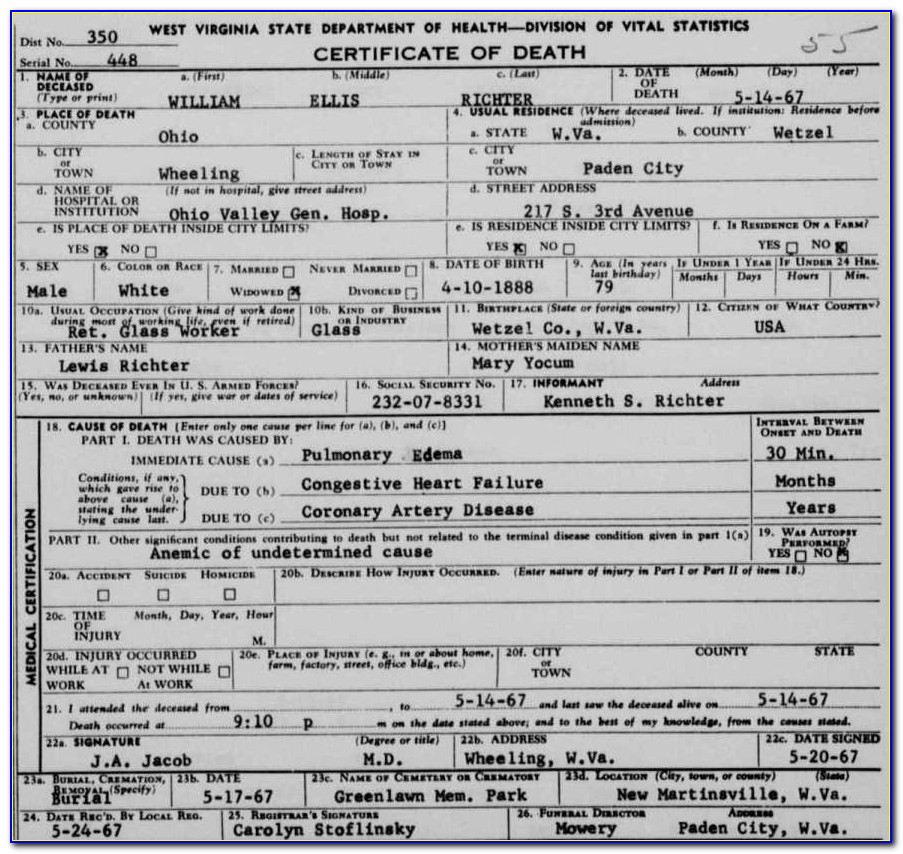 Belmont County Ohio Birth Certificates