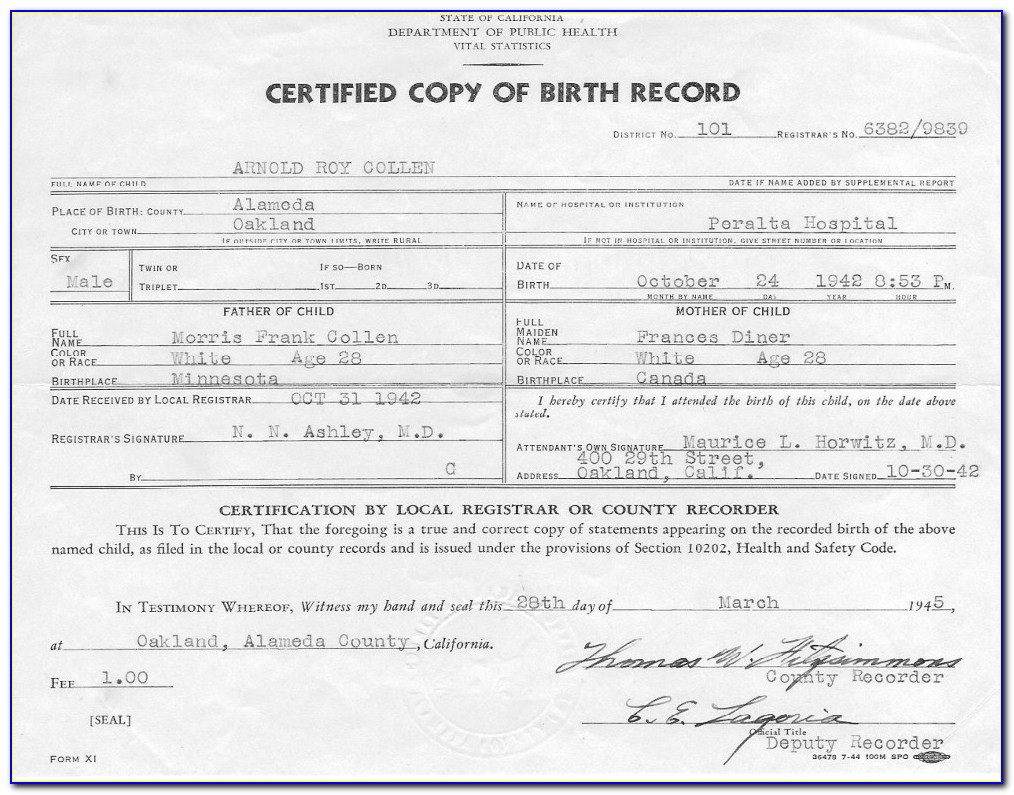 Berkeley Ca Birth Certificates