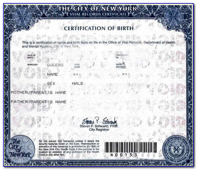 Bronx City Hall Birth Certificate