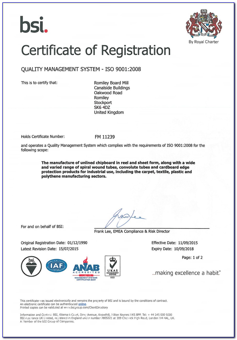 Bsi Certificate Of Registration