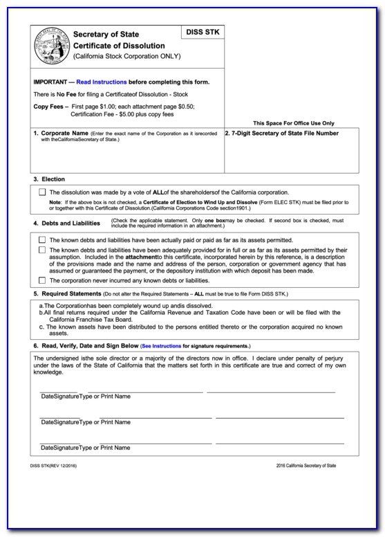 Certificate Of Dissolution Llc Connecticut