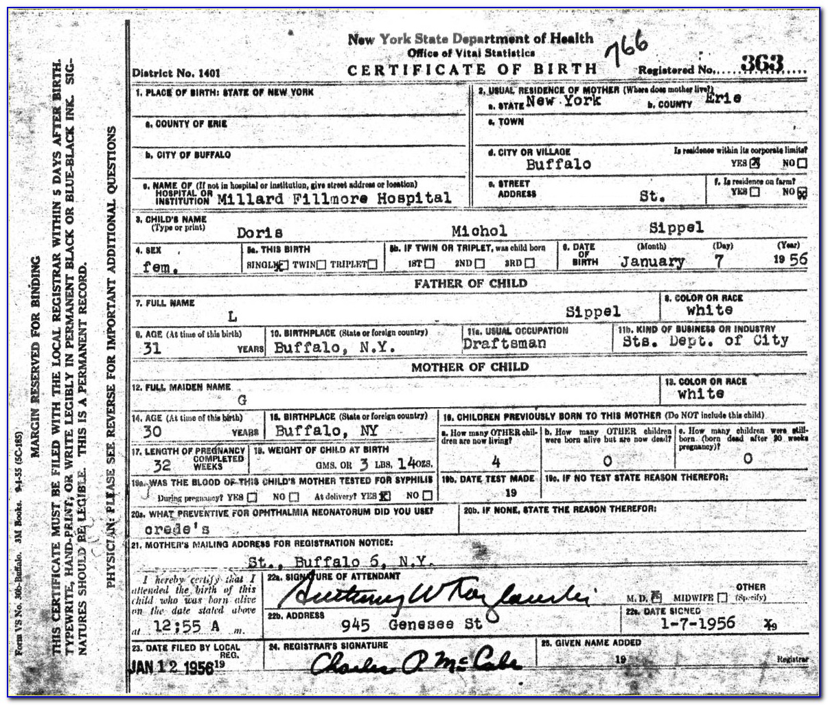 Copy Of Birth Certificate Nyack Ny