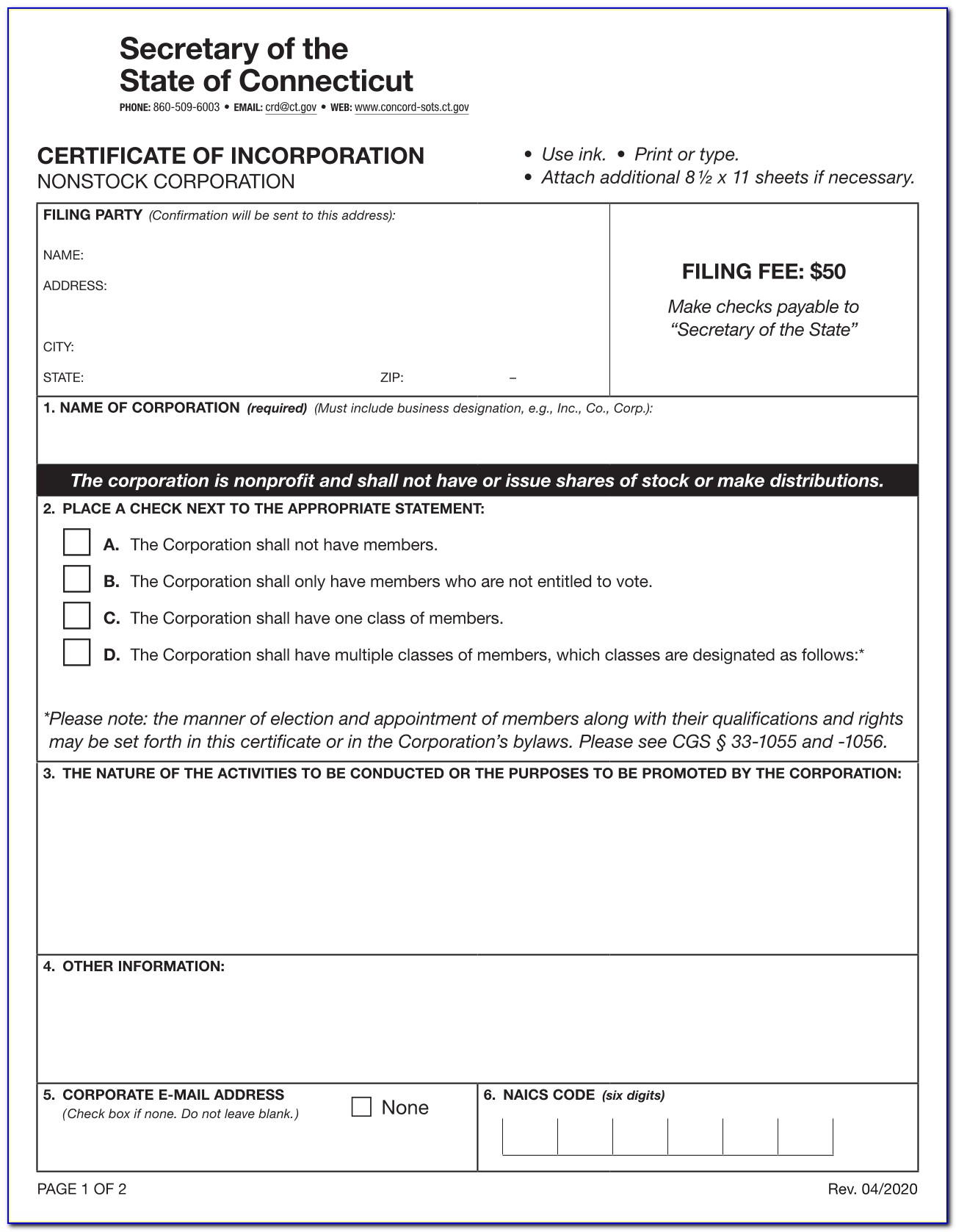 Ctc Of Certificate Of Incorporation