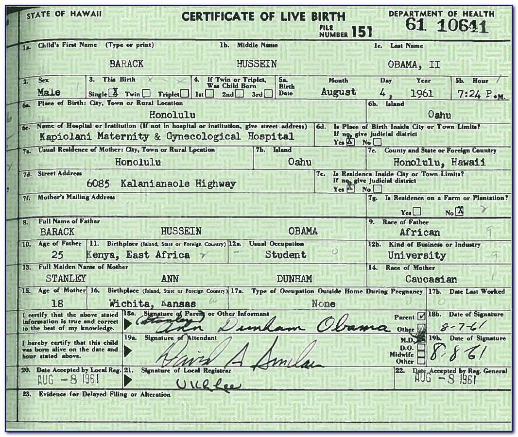 Department Of Health Hawaii Birth Certificate Application