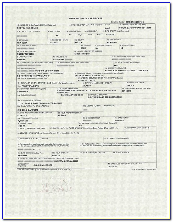Eazy E Death Certificate