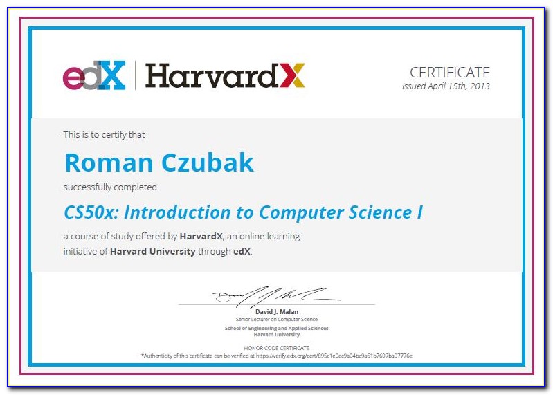 Edx Harvard Certificate Value