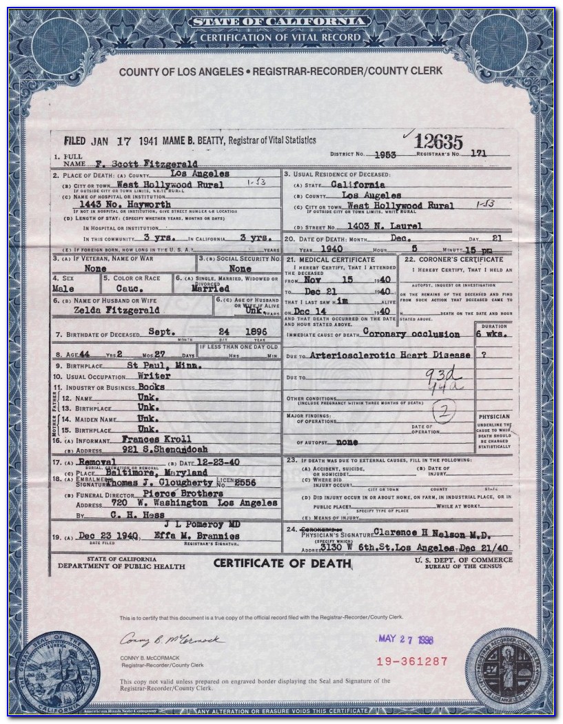 El Centro Birth Certificate