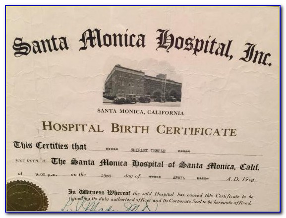 El Centro California Birth Certificate
