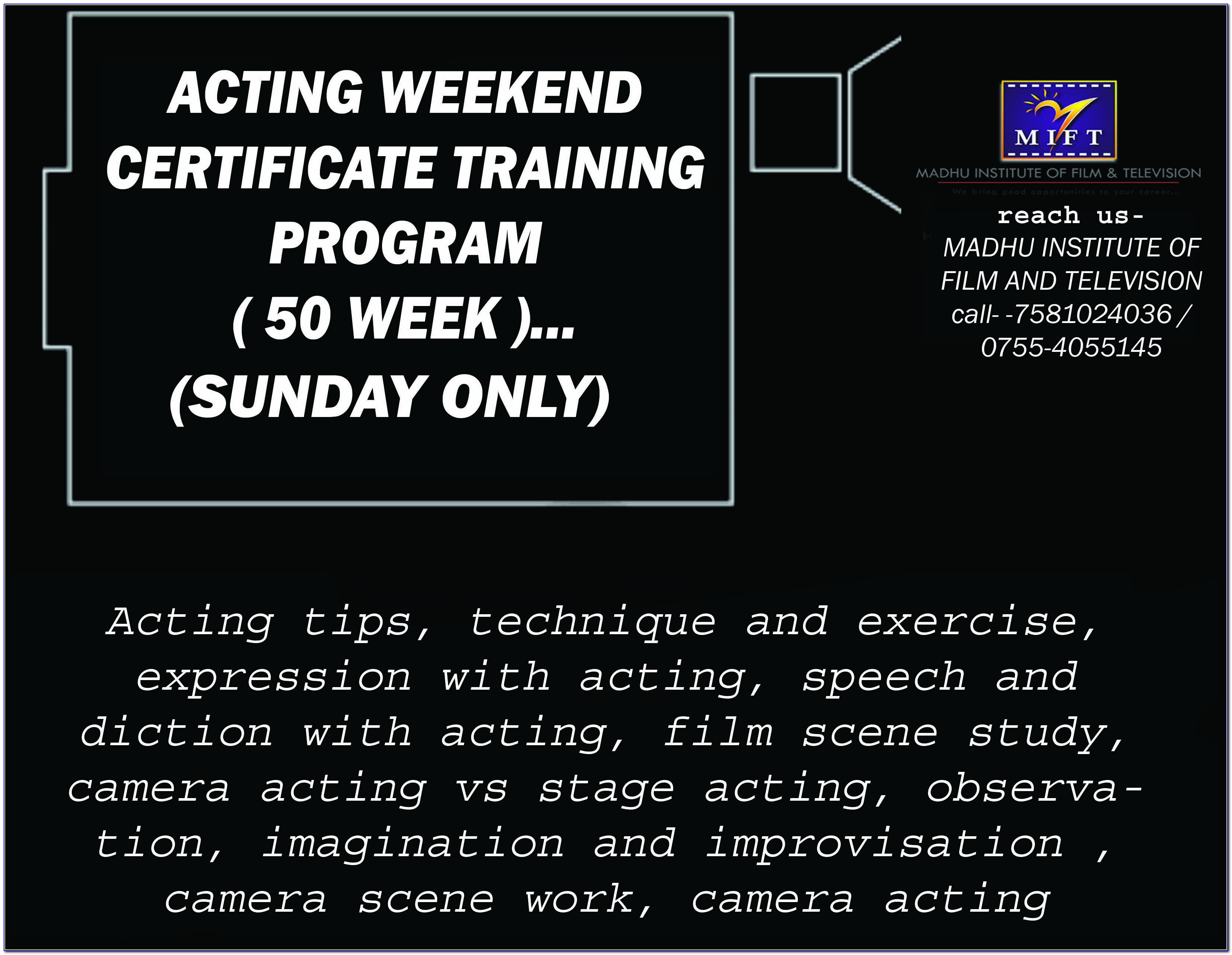 Filmmaking Certificate Course