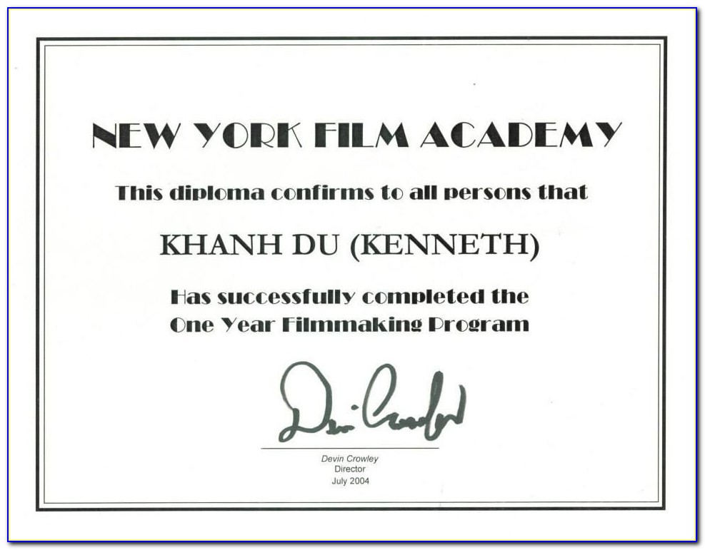 Filmmaking Certificate Programs