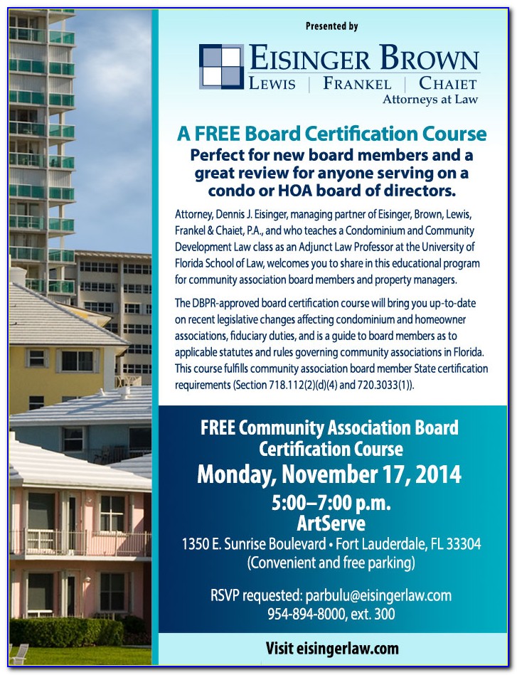 Florida Hoa Board Certification Course
