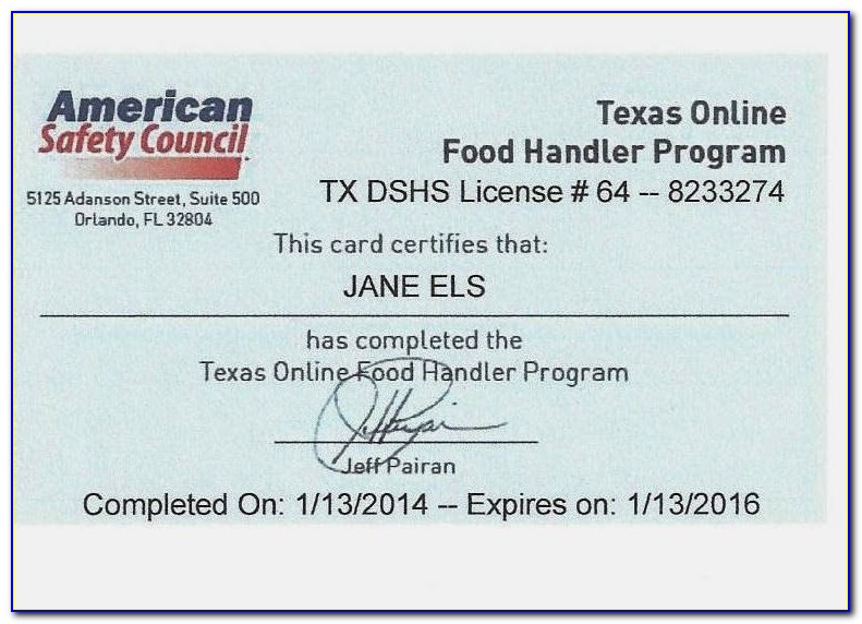Food Handlers License Oklahoma Tulsa