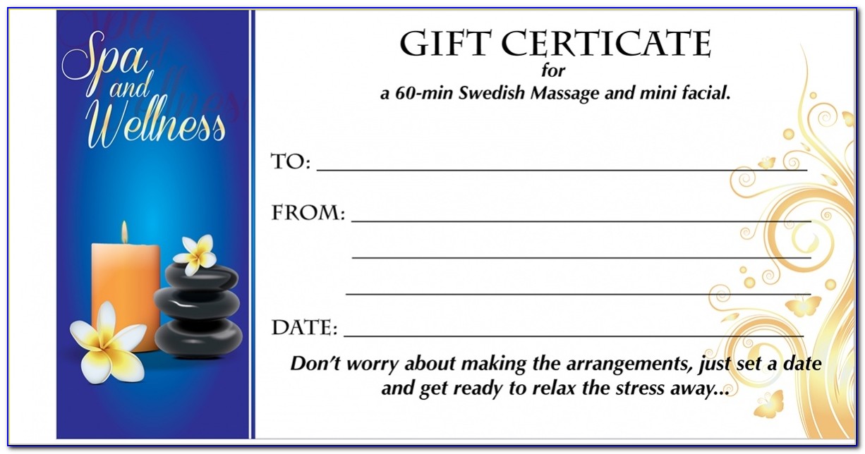 Gift Certificate Template For Spa Services