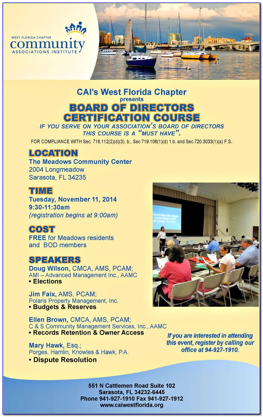 Hoa Board Certification Classes Florida