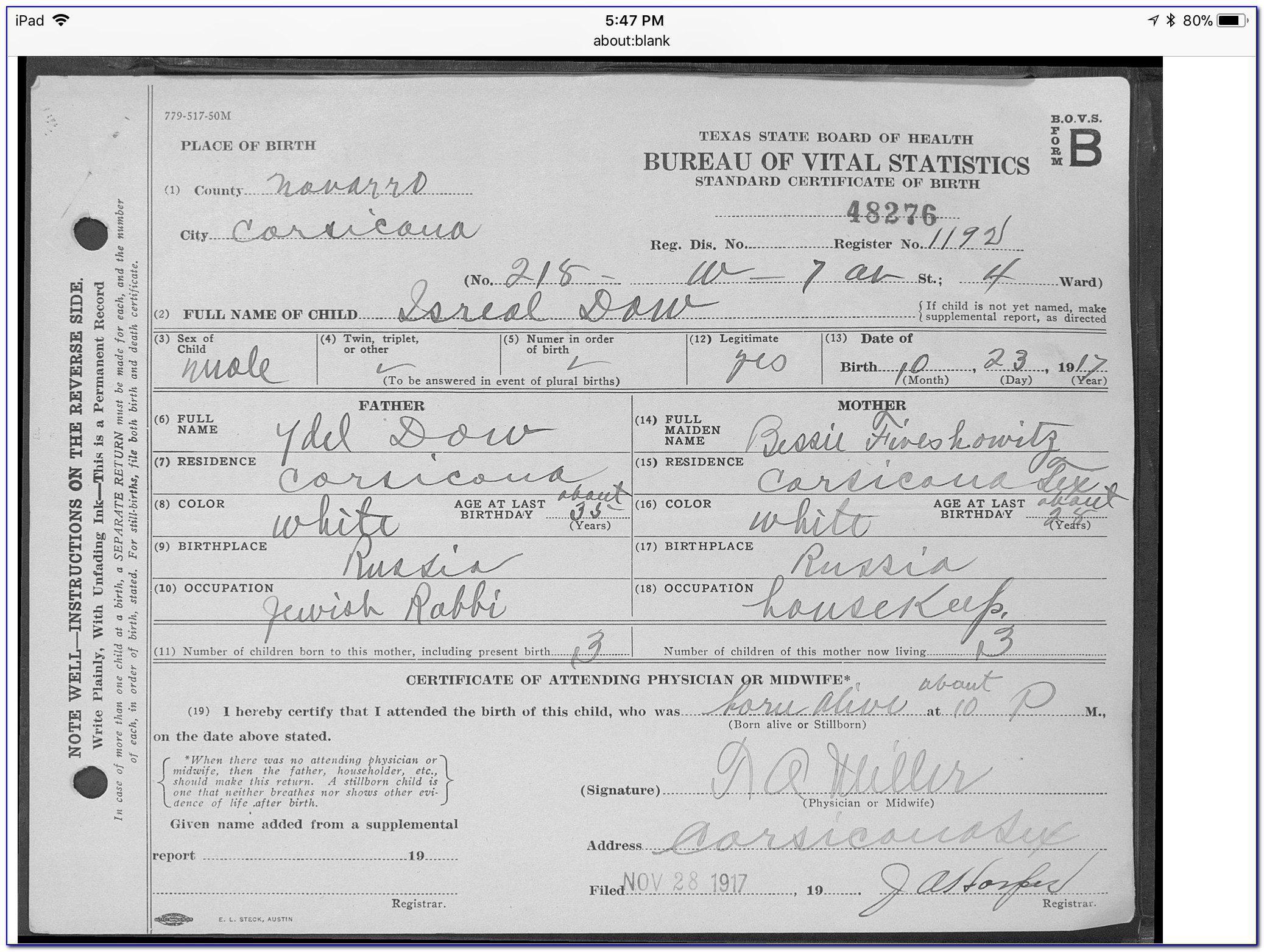 Hood River County Birth Certificate