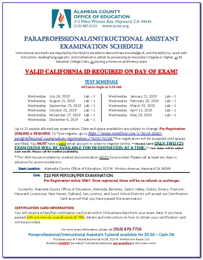 Instructional Aide Certificate California