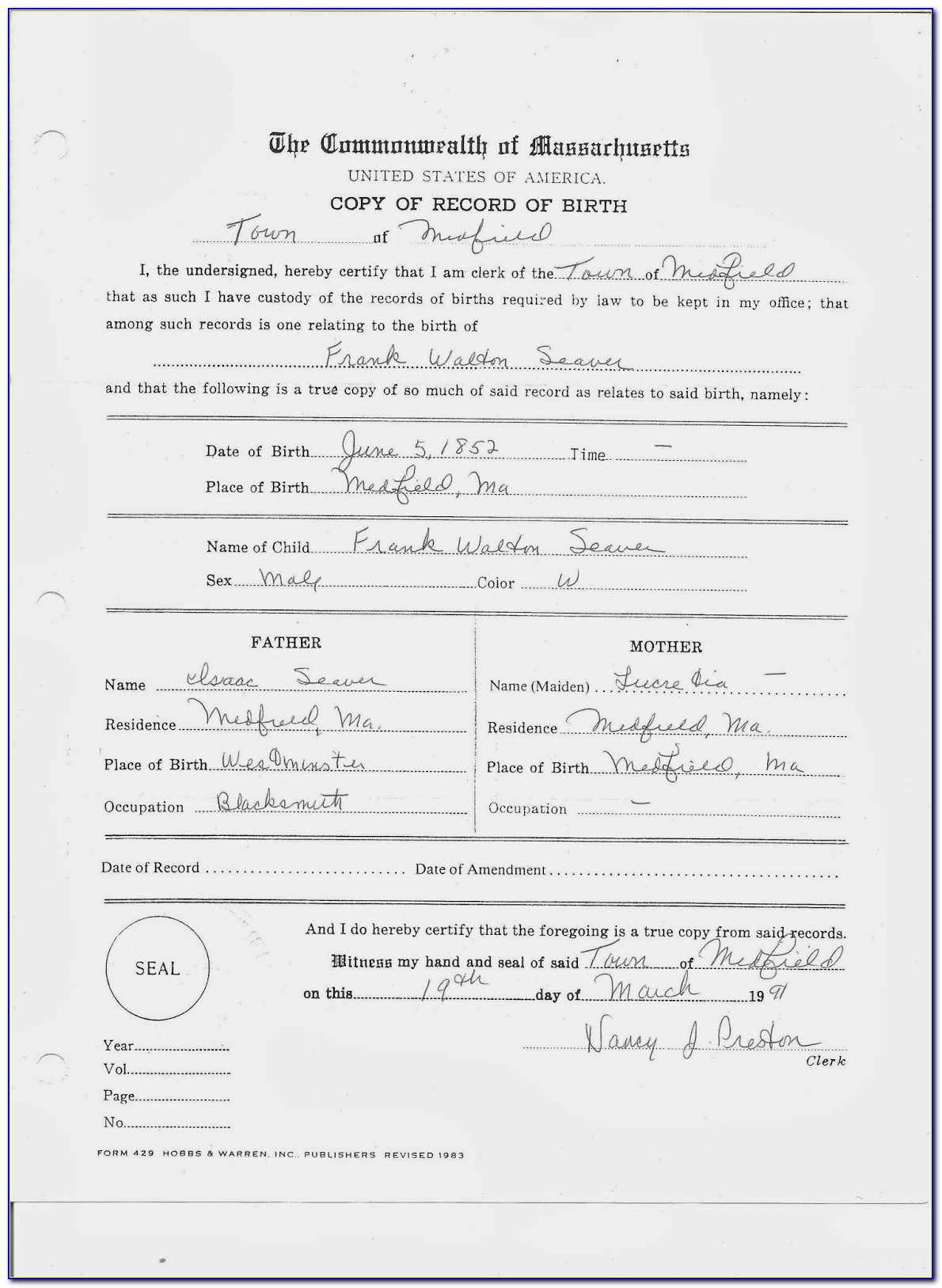 Islip Town Hall Copy Of Birth Certificate