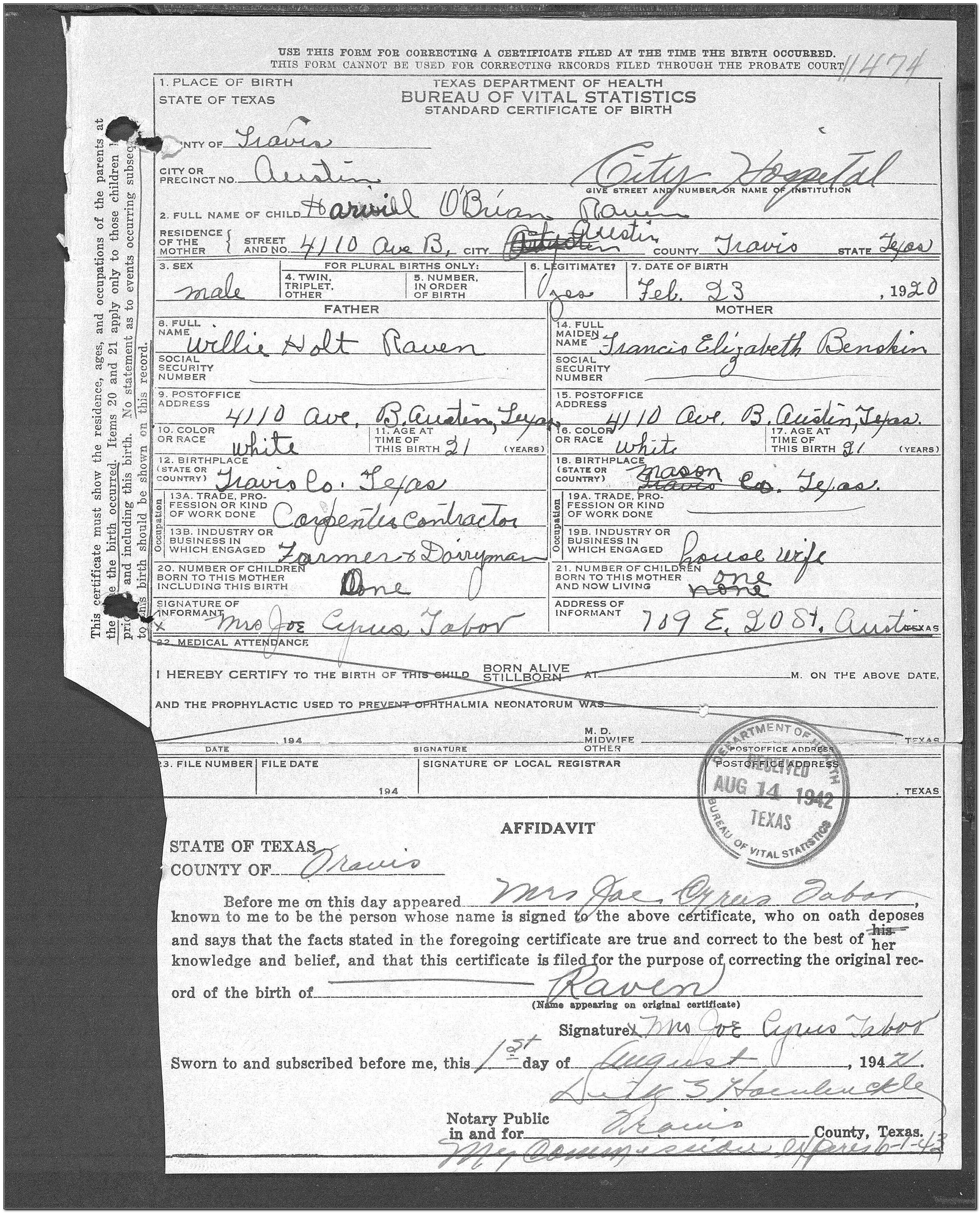 Jasper County Missouri Birth Certificate