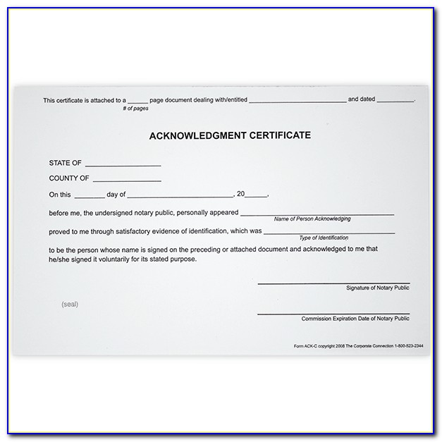 Loose Certificate Notary Public