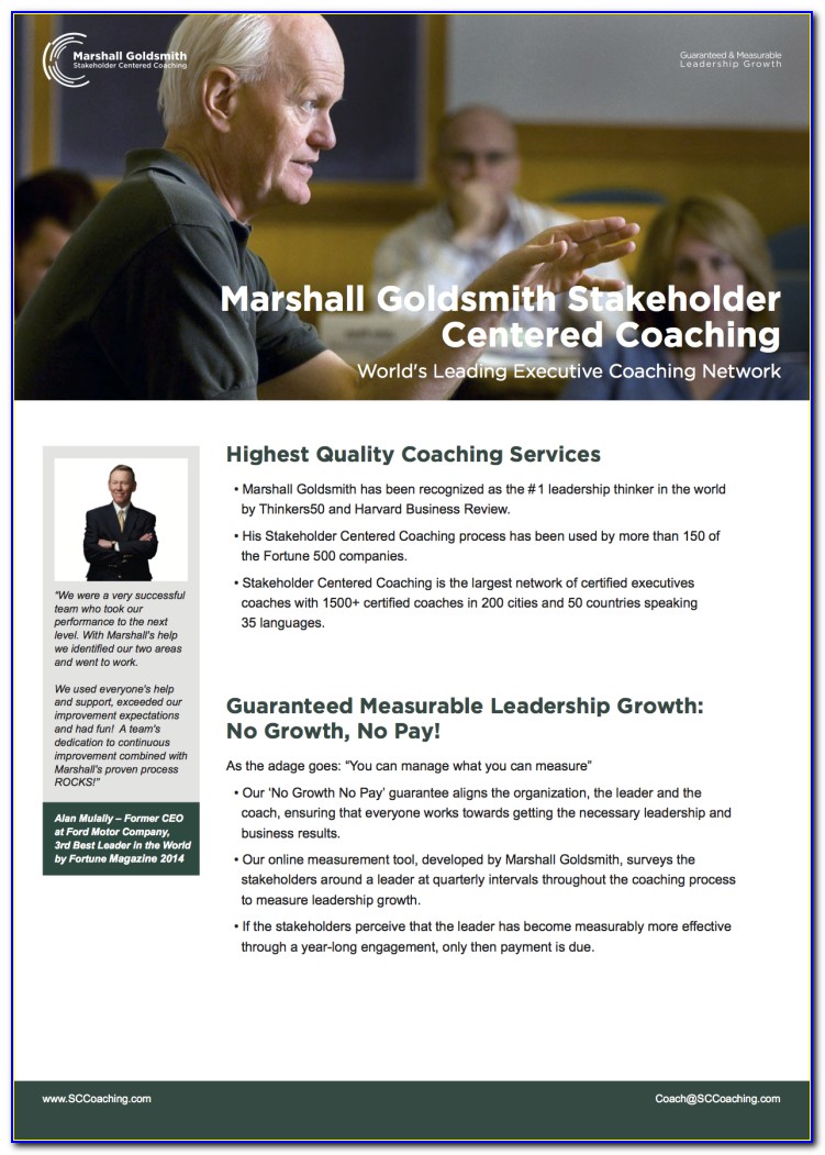 Marshall Goldsmith Coaching Certification Cost In India