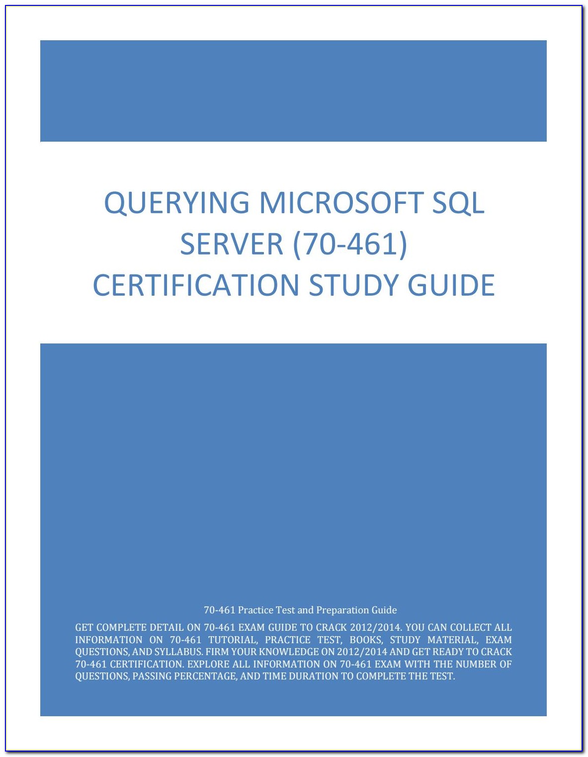 Microsoft Sql Certification 70 461 Pdf