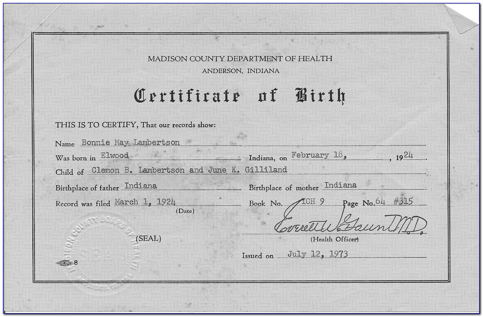 Misspelled Birth Certificate