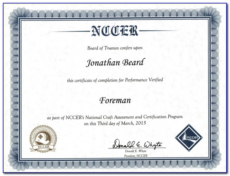 Nccer Project Management Certification