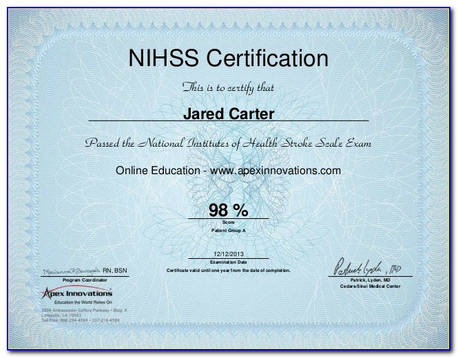 Nih Stroke Certification Free Online