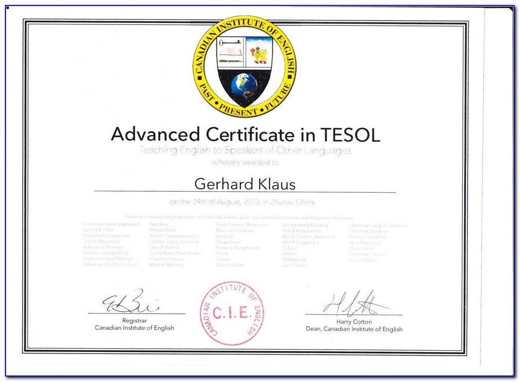 Online Tesl Certification Canada