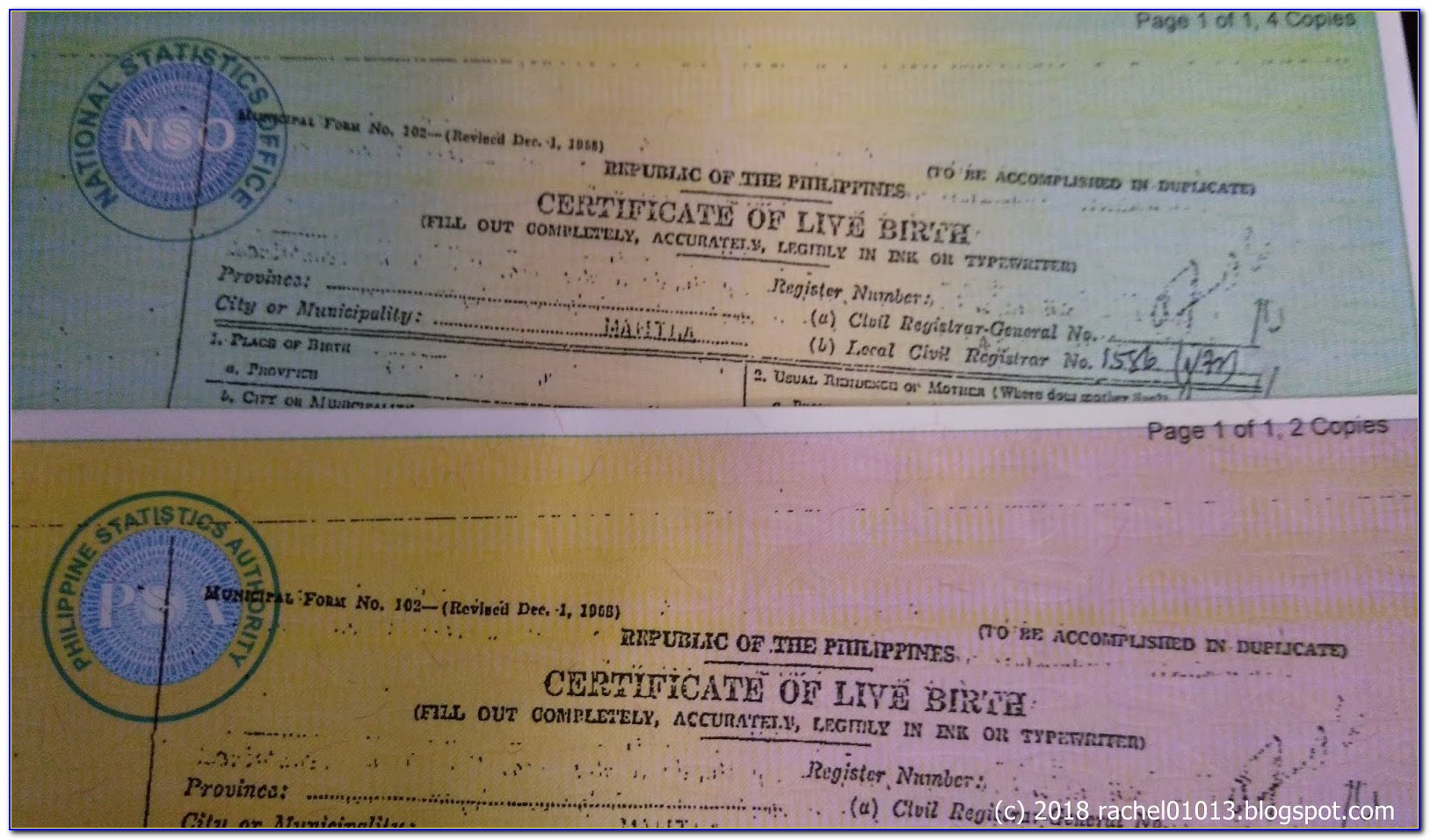 Philippine Statistics Authority Birth Certificate Number