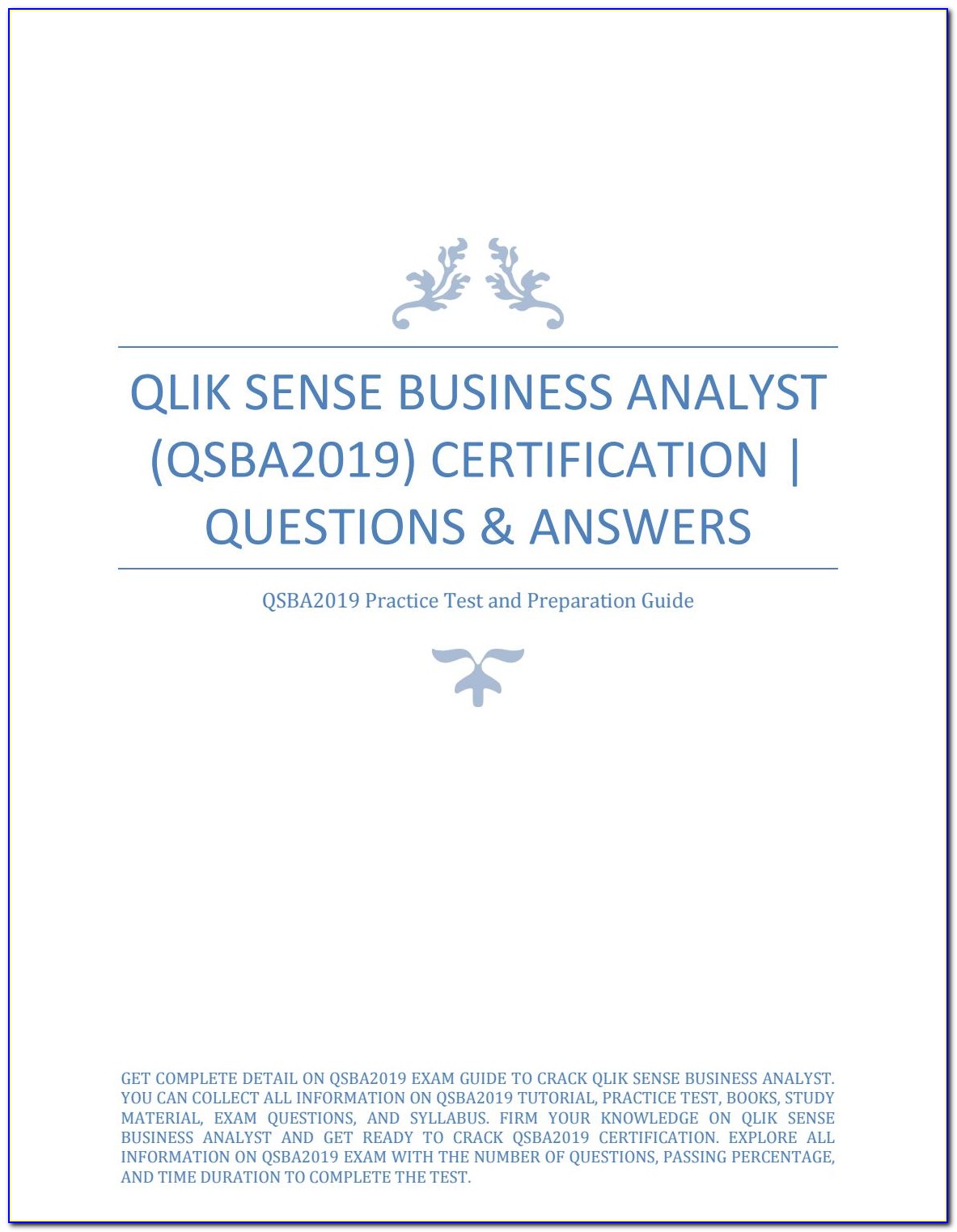 Qlik Sense Business Analyst Certification Exam Questions