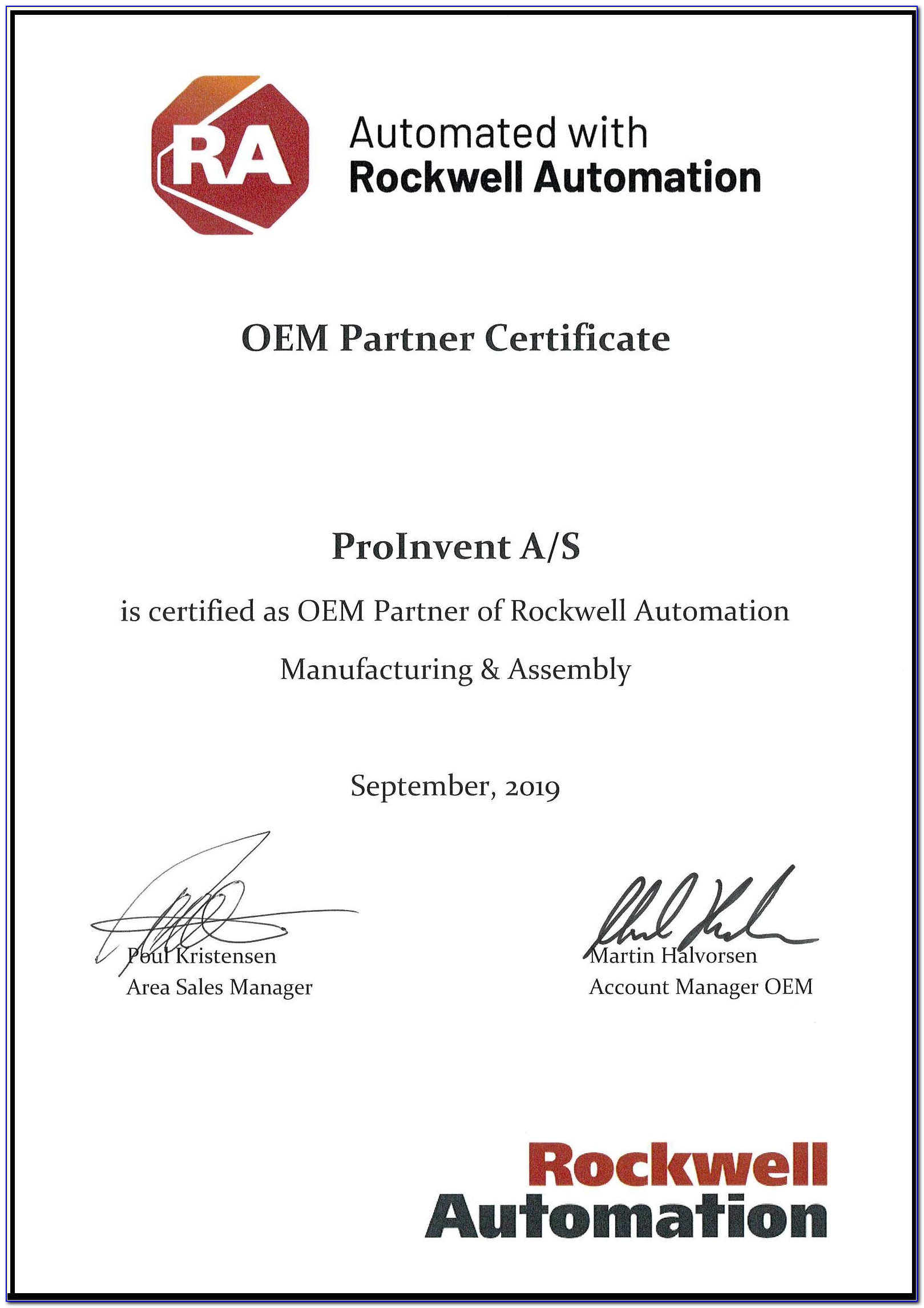 Rockwell Automation Certificate Of Conformity
