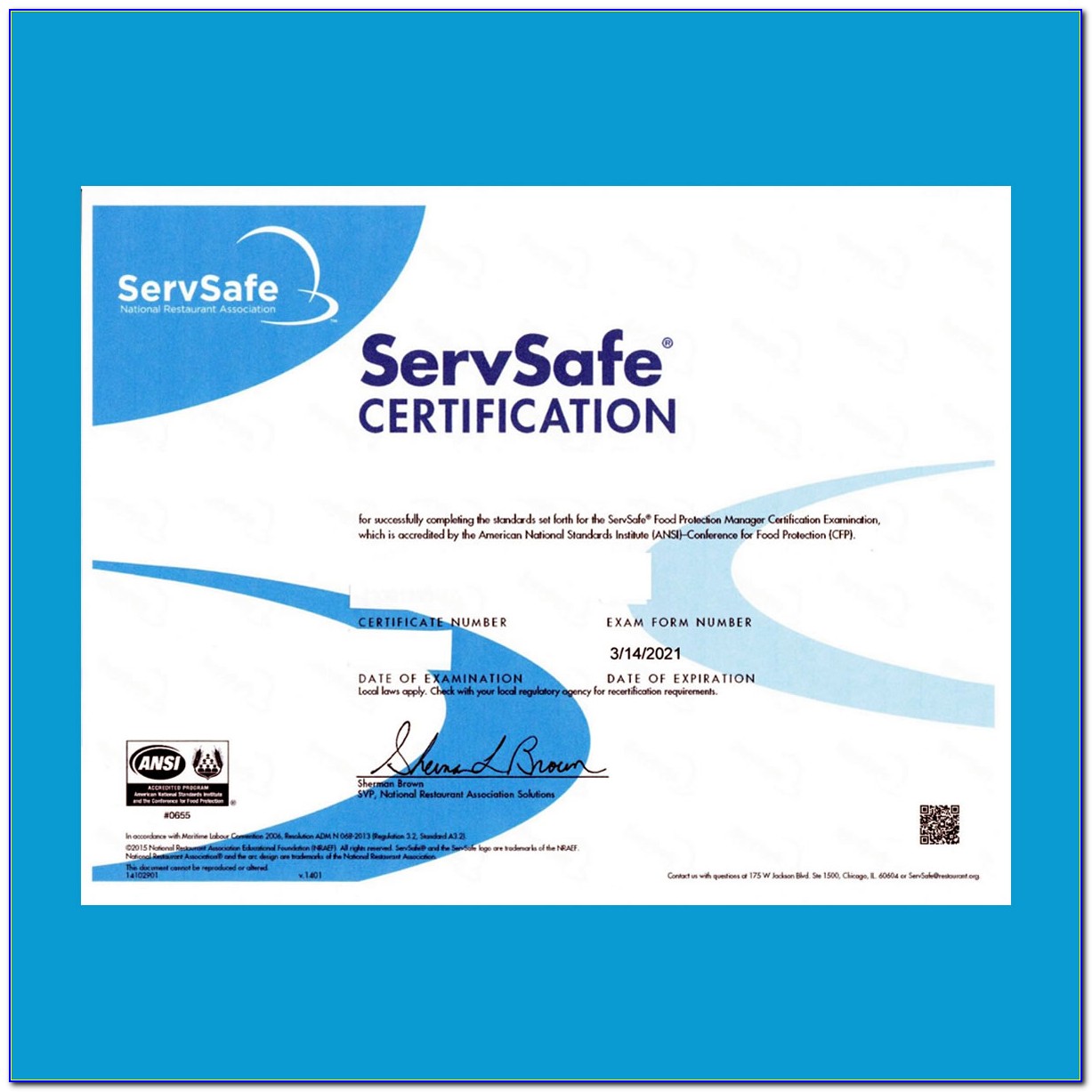 Servsafe Certification Florida