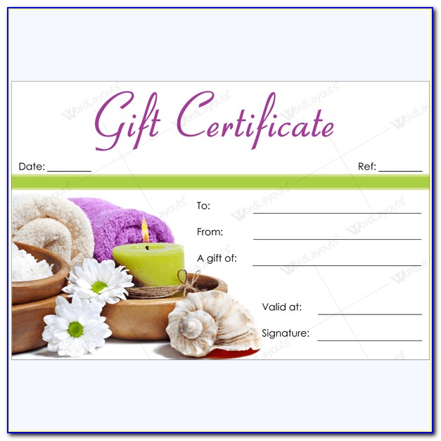 Spa Certificate Template Free