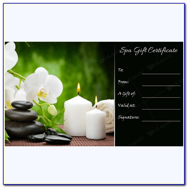 Spa Facial Gift Certificate Template