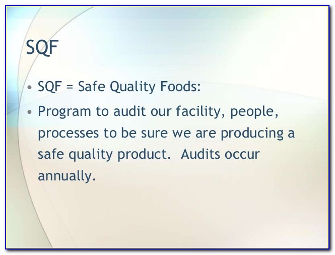 Sqf Certification Meaning