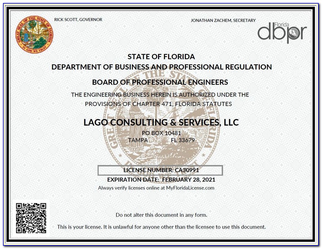 State Of Florida Certificate Of Compliance (firefighter Ii) Certification