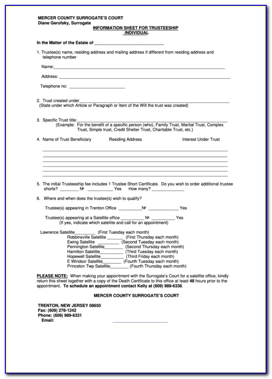 Surrogate Certificate Monmouth County Nj