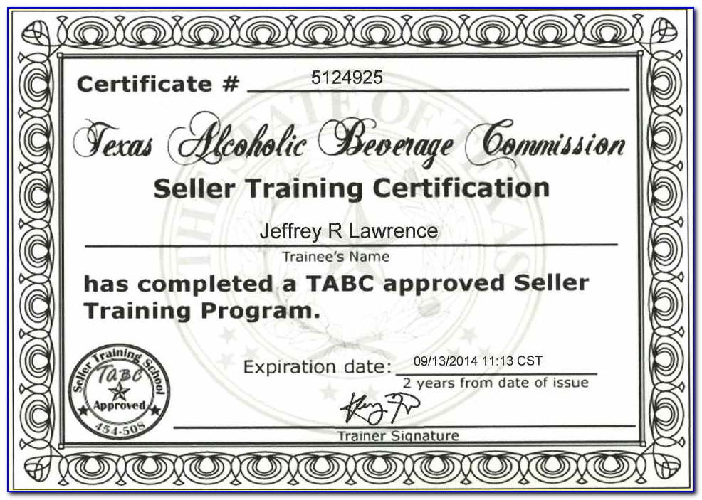 Tabc And Food Handlers Certification
