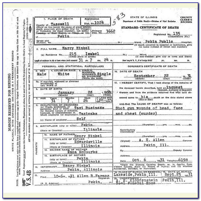 Tazewell County Birth Certificate